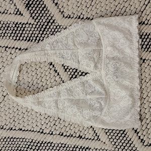 Cream Lace Halter Bralette